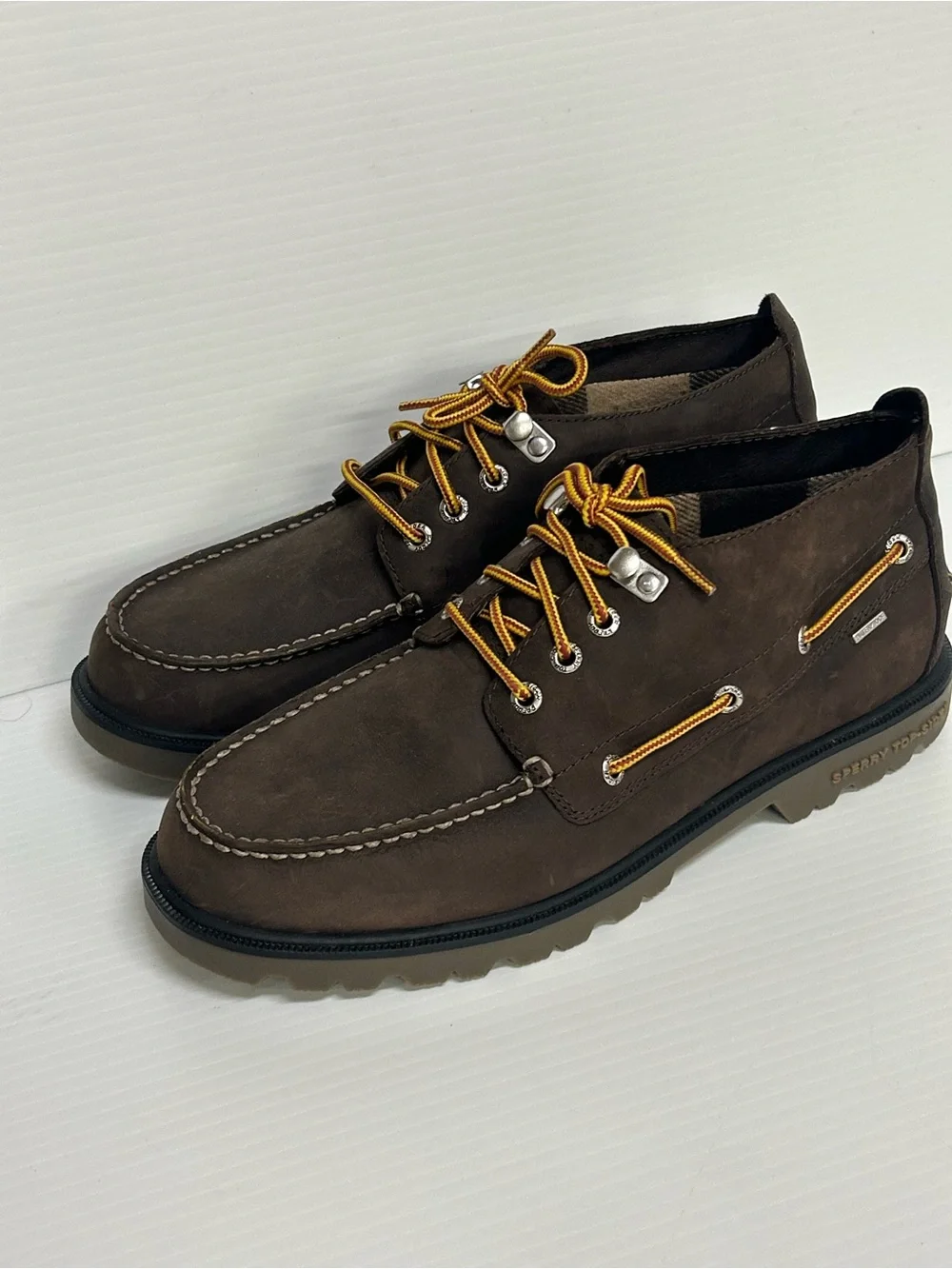 Sperry Lug Chukka Men Size 9.5M Brown Leather Ankle Moc Toe Boots  STS10087 NWOT